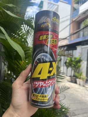 4x Tire cleaner - chai xịt đen bóng lốp xe Soft99 Nhật Bản L-14