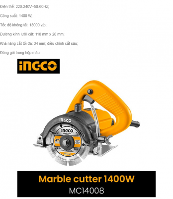 Máy cắt đá hoa cương INGCO MC14008