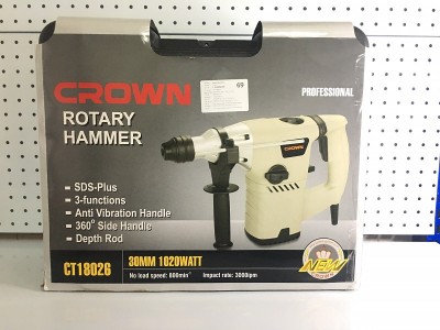 Máy khoan búa 1020W Crown CT18026 30mm 