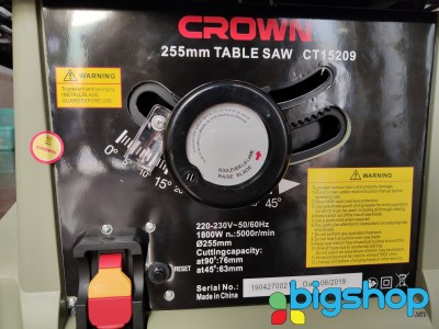 Máy cưa bàn crown CT15209, cs1800W, đĩa 255mm
