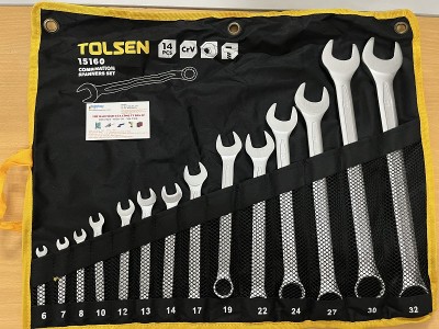 Bộ Chìa Khóa Vòng - Miệng Tolsen 15160 (14 Món) - Đen