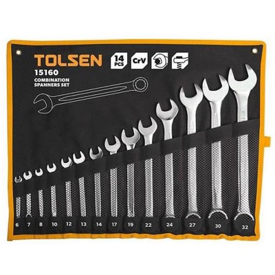 Bộ Chìa Khóa Vòng - Miệng Tolsen 15160 (14 Món) - Đen