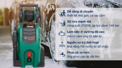 Máy phun xịt rửa áp lực cao Bosch Advanced Aquatak 140 