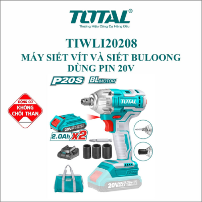  Máy Siết Bulong và vặn vít Pin Total TIWLI20208