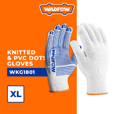 Găng tay dệt kim có chấm nhựa PVC XL WADFOW WKG1801 