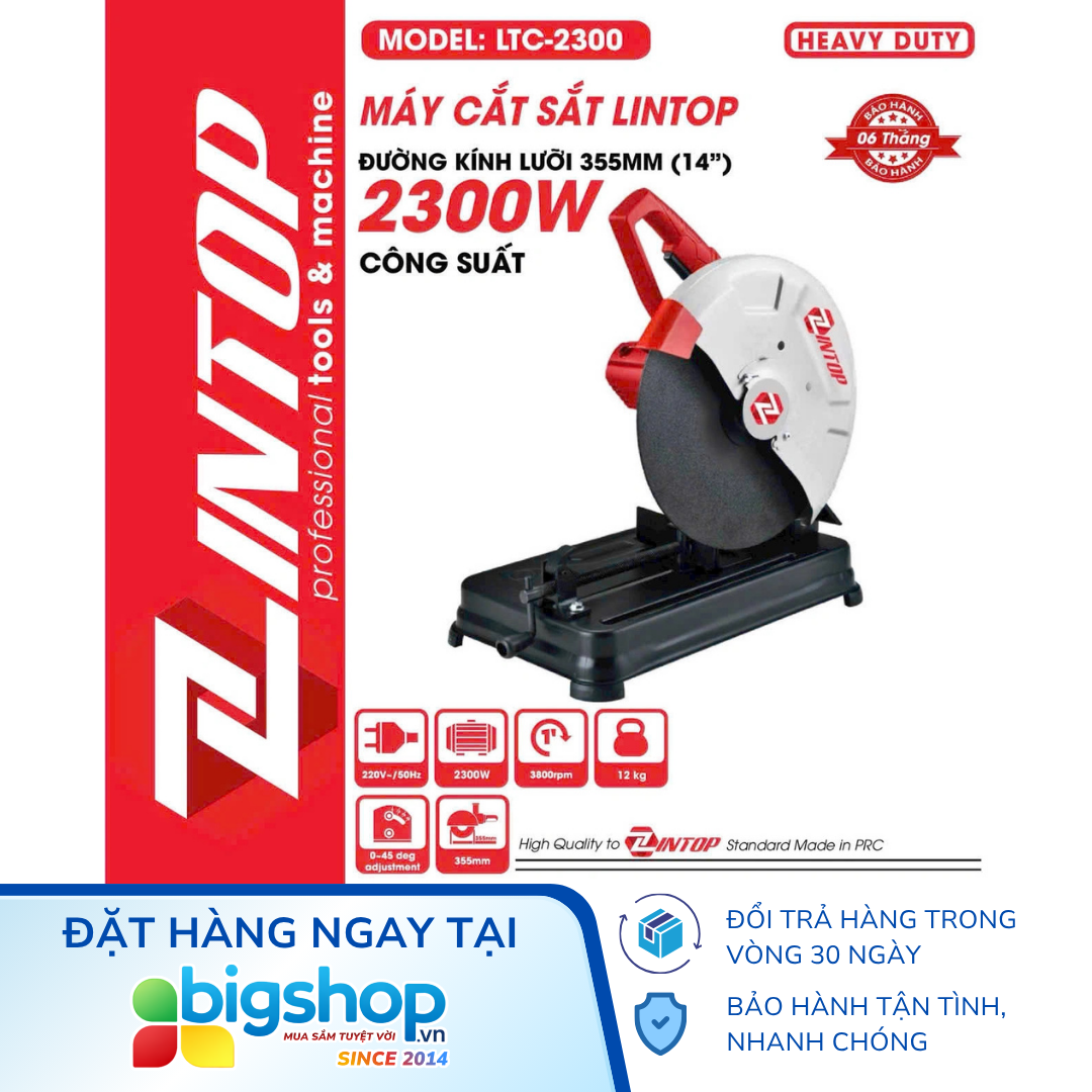 Máy cắt sắt để bàn LINTOP LTC-2300 (Công suất 2300W, lưỡi 355mm)