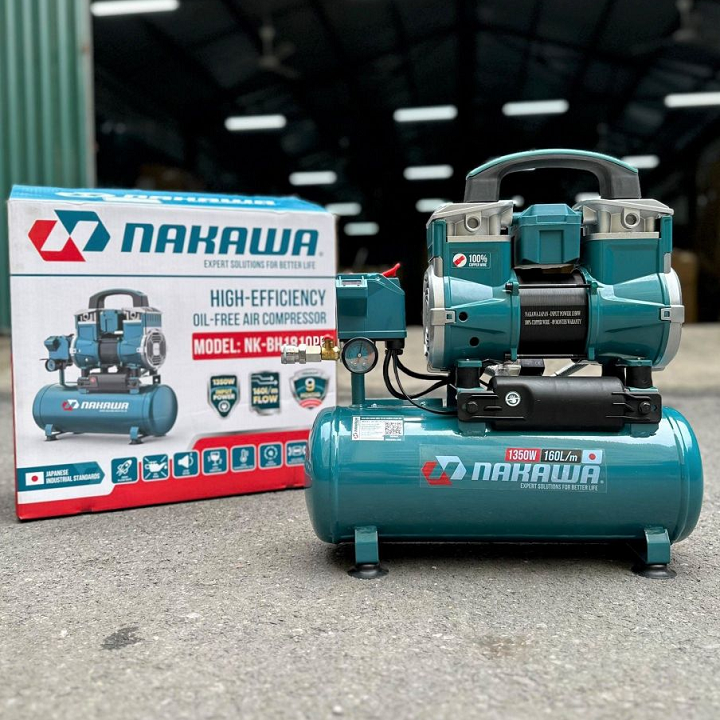 Máy Nén Khí Không Dầu 12L Nakawa NK-BH1810PRO