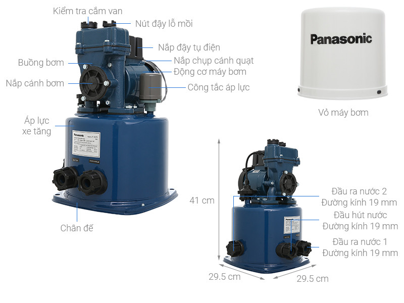 Máy bơm tăng áp 125W Panasonic A-130JTX