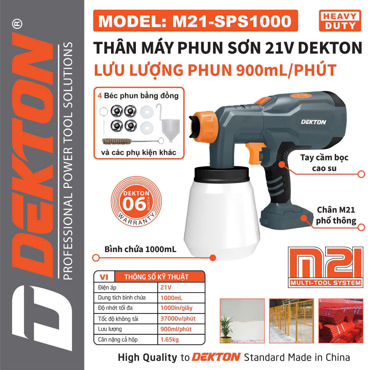 Máy phun sơn 21V DEKTON M21-SPS1000