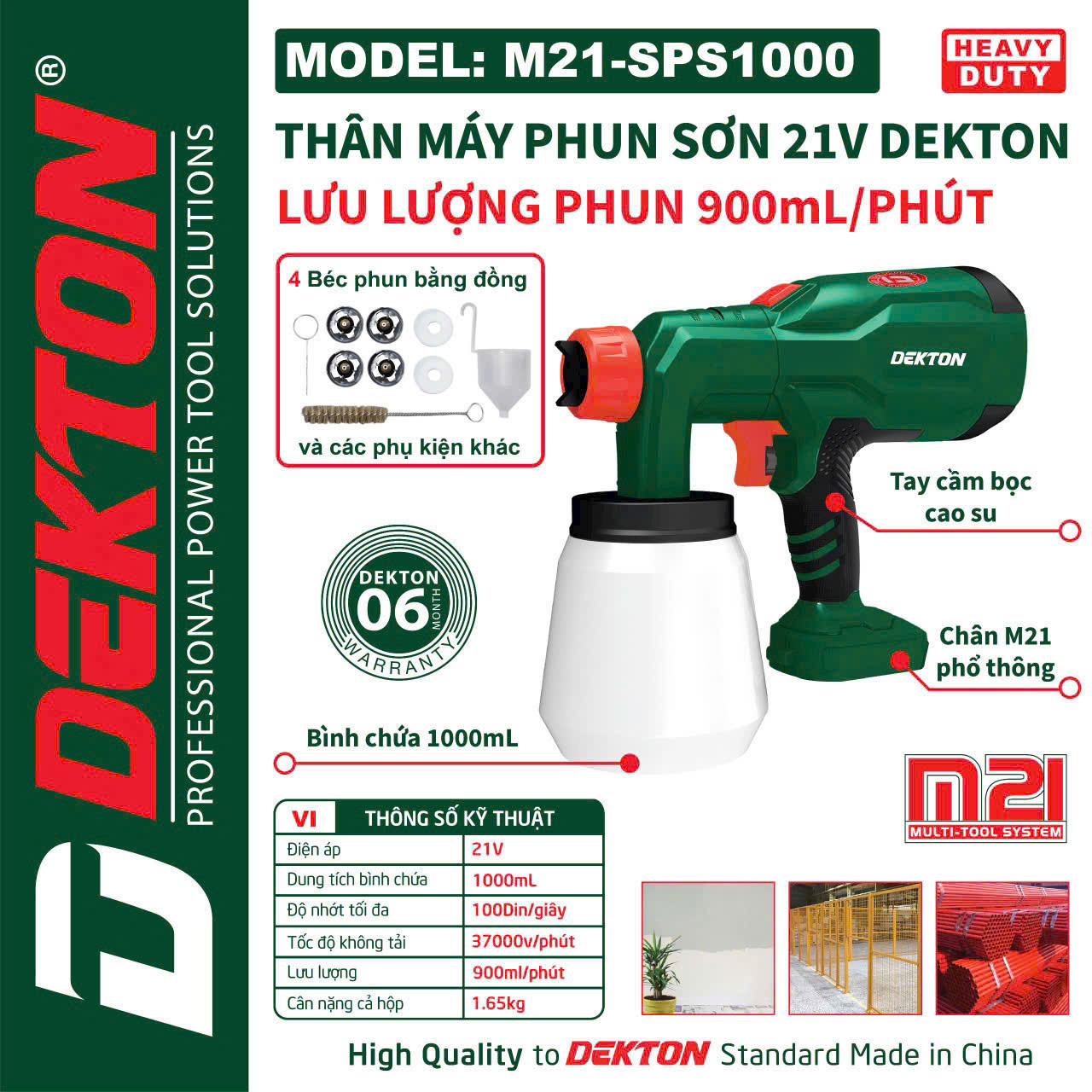 Máy phun sơn 21V DEKTON M21-SPS1000