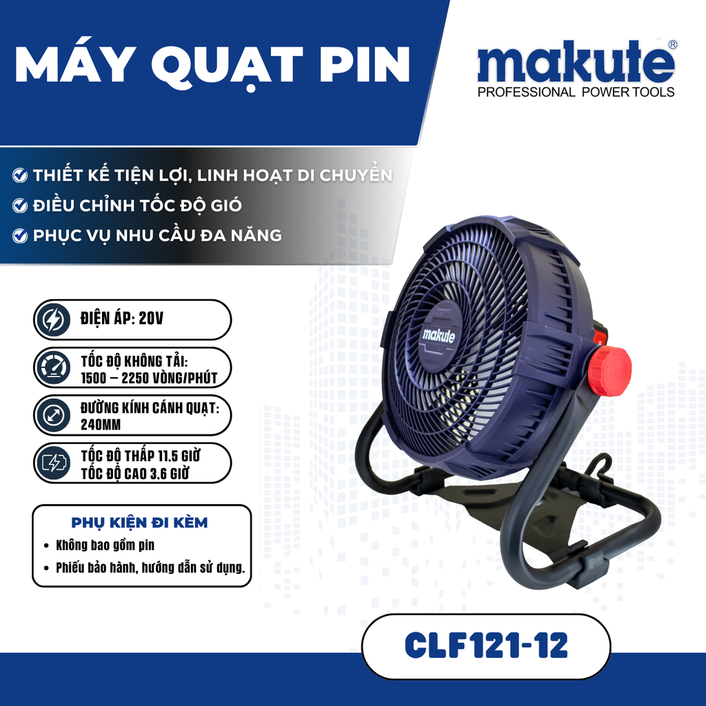 Máy quạt pin Makute CLF121-12 