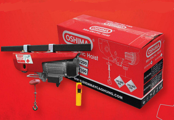 Tời điện 1000W Oshima OS 250/500 – Tải trọng 250/500kg, Motor dây đồng 