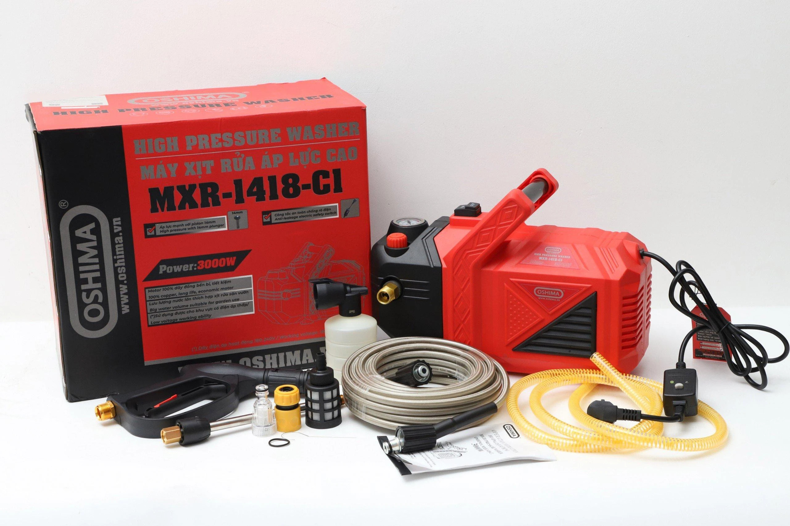 Máy xịt rửa 3000W Oshima MXR-1418-C1 