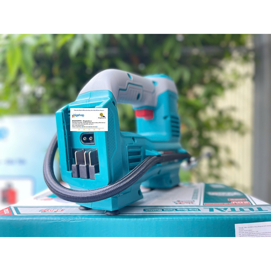 Máy bơm hơi dùng pin 20V hoặc dùng tẩu TOTAL TACLI2012 (Áp suất 160 PSI)