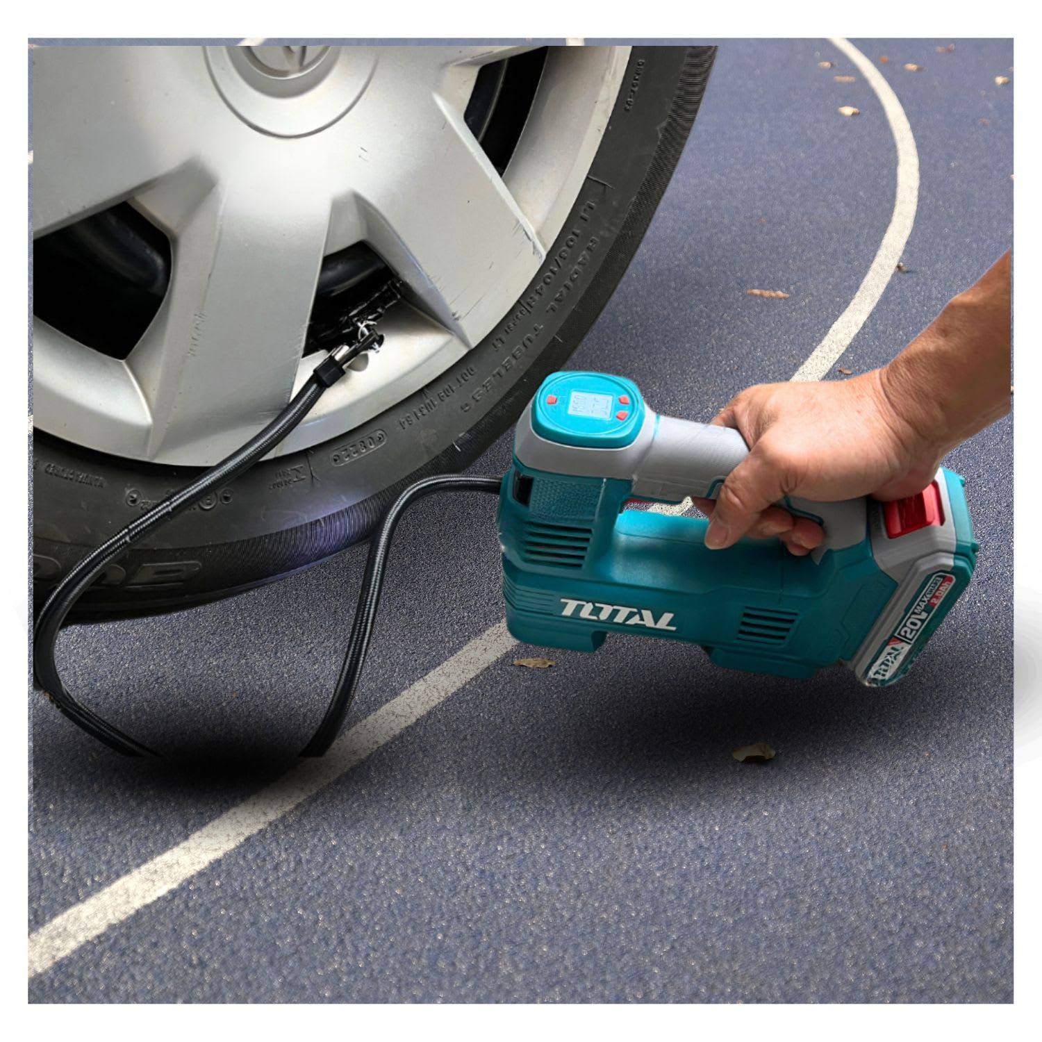Máy Bơm Hơi Dùng Pin 20V  hoặc dùng tẩu Total TACLI2012, 160 PSI