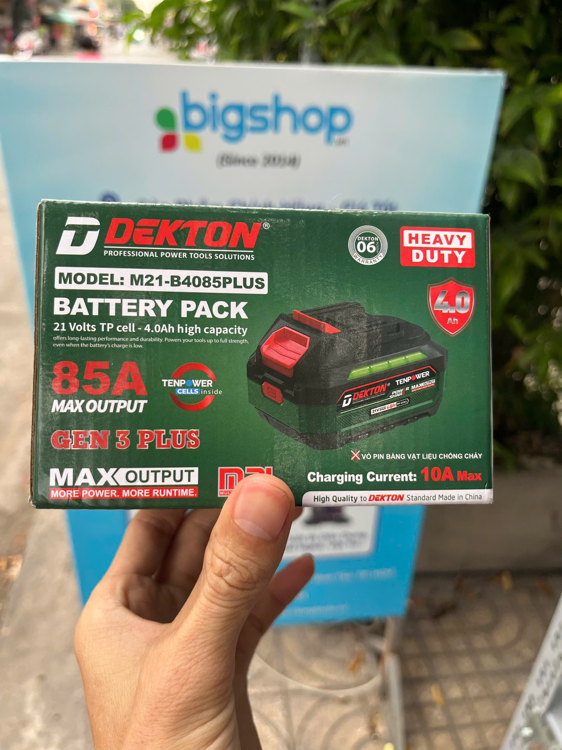 Pin 21V-4.0AH- DEKTON vỏ chống cháy, dòng xả cao - M21-B4015PLUS, 85A
