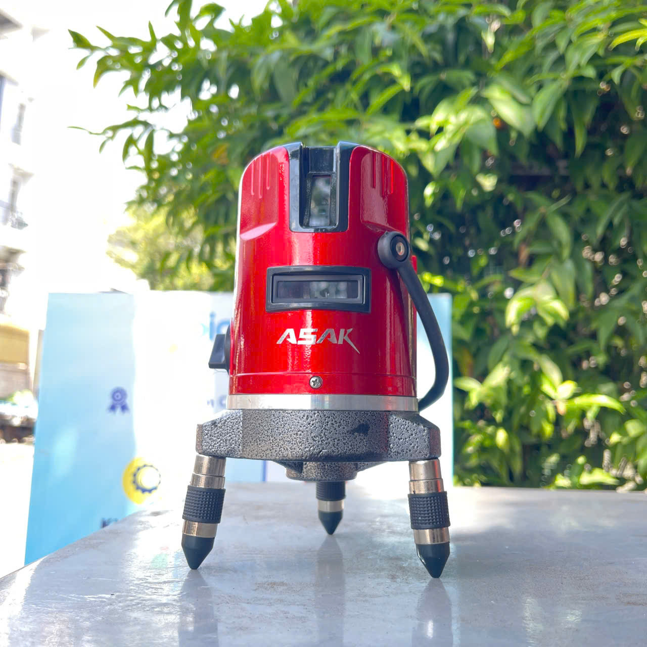 Máy cân mực laser 5 tia đỏ ASAK BL5002, tặng kèm chân