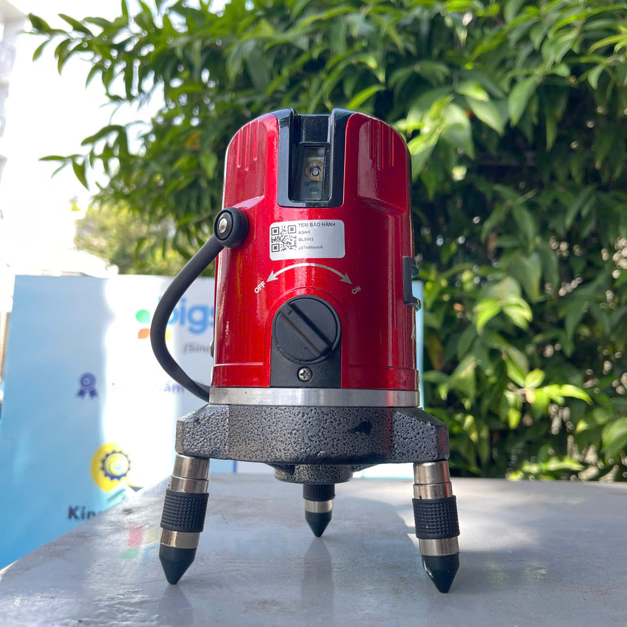 Máy cân mực laser 5 tia đỏ ASAK BL5002, tặng kèm chân