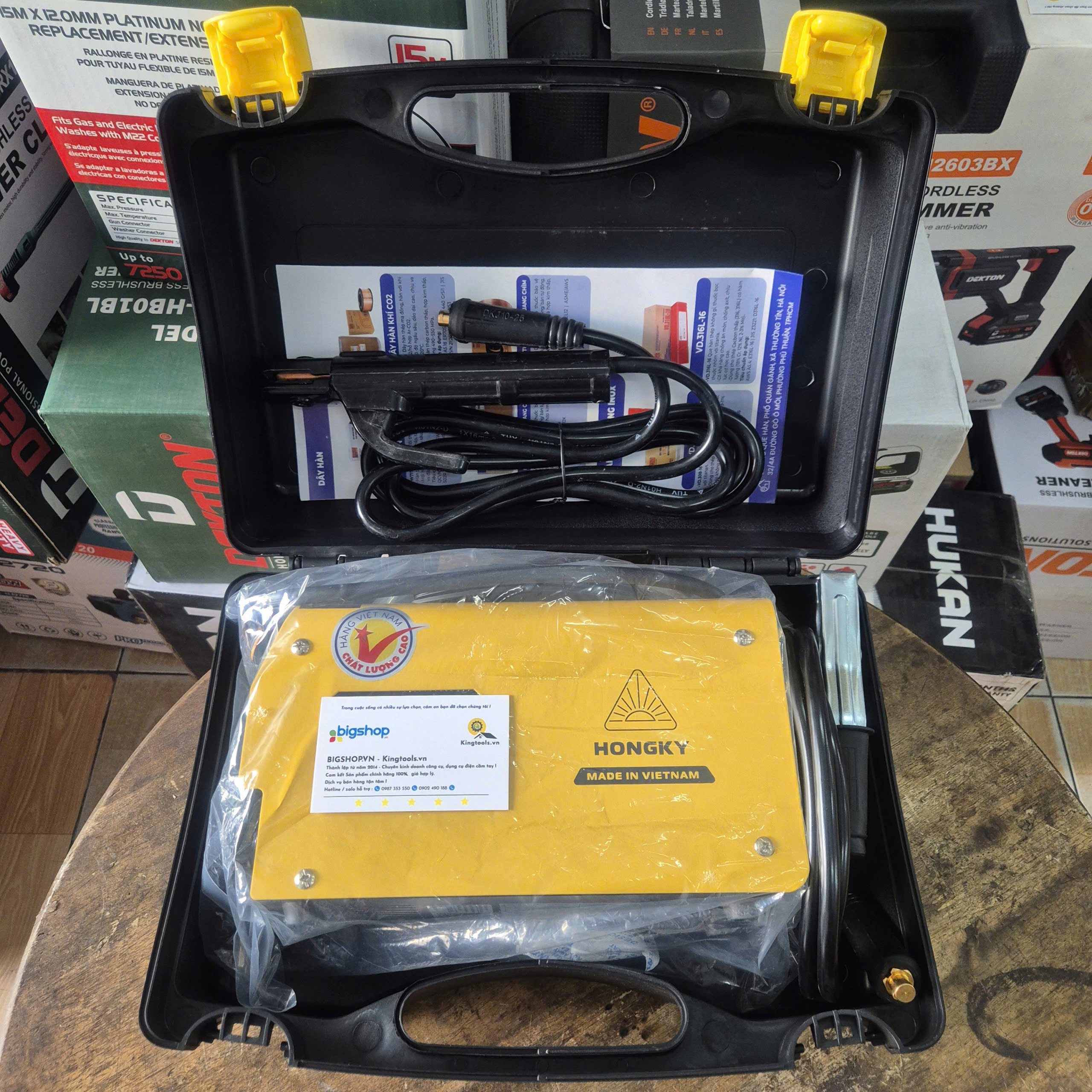 Máy hàn que mini 220V Hồng Ký HKM1250F (Valy)