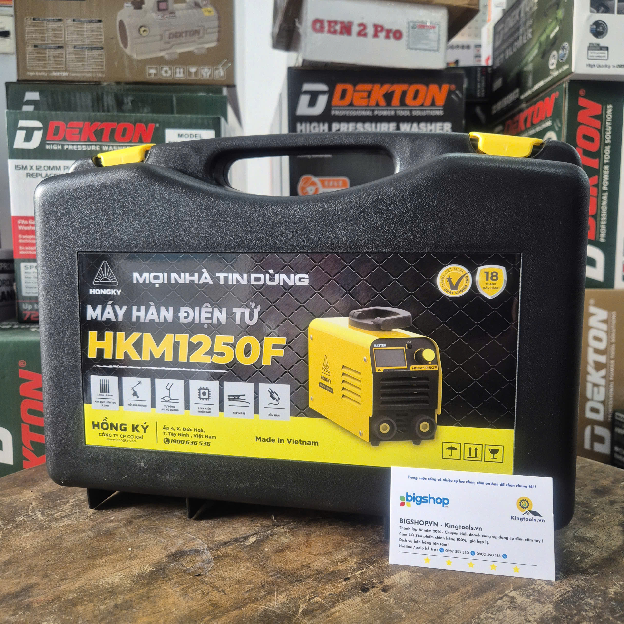 Máy hàn que mini 220V Hồng Ký HKM1250F (Valy)