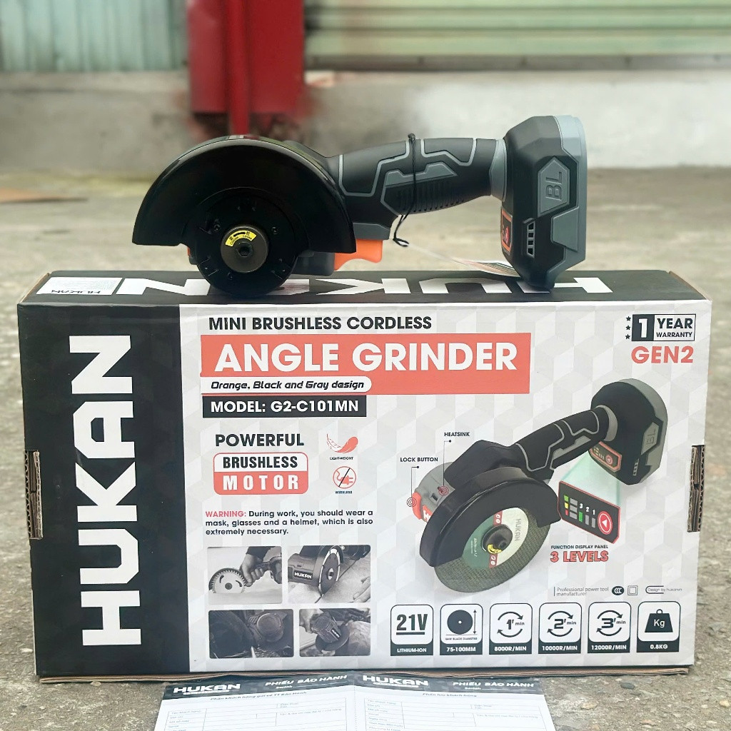 Máy Cắt Cầm Tay Hukan G2- C 101MN Cắt Sắt Gỗ Không Chổi Than Chân Pin Phổ Thông Bảo Hành 12 Tháng
