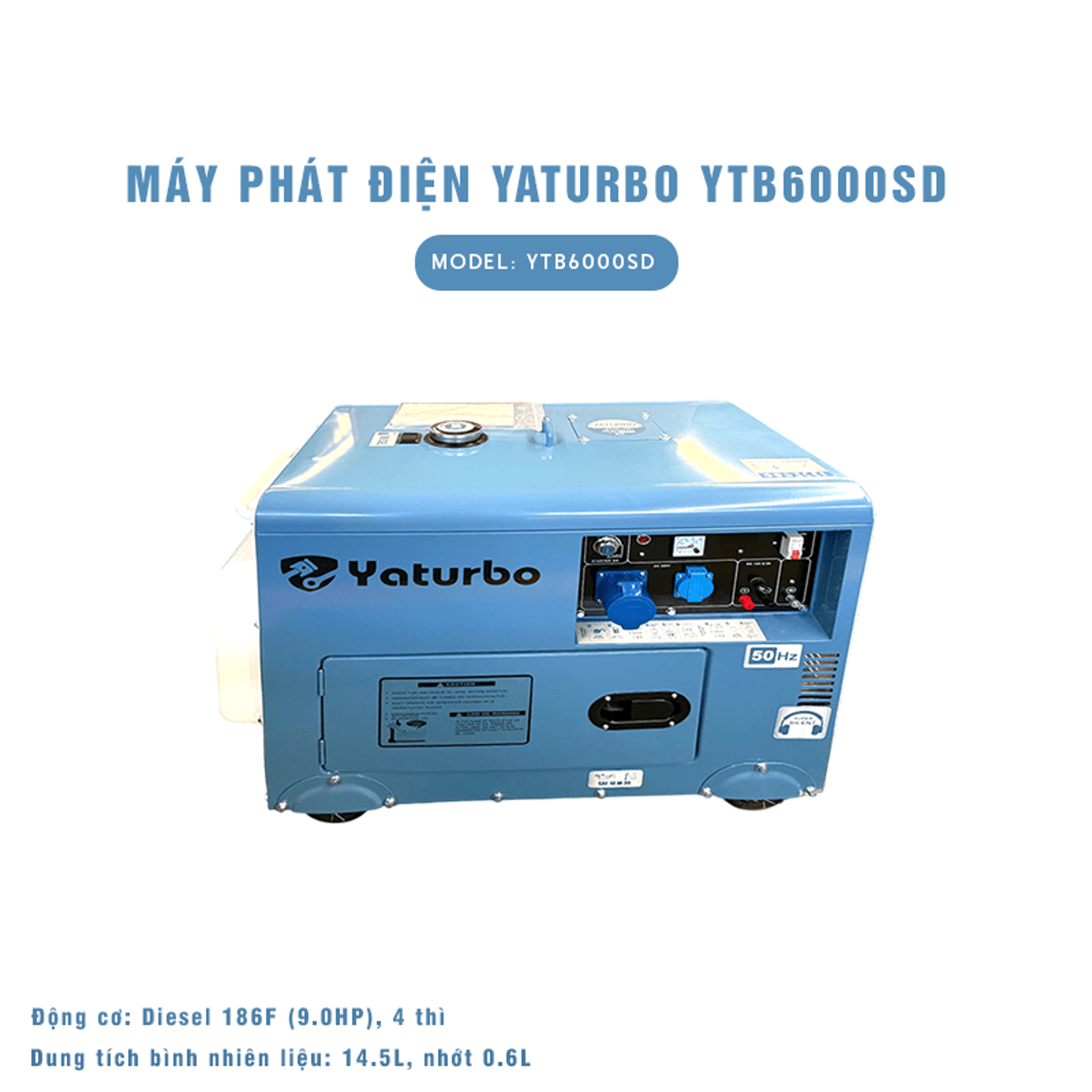 Máy phát điện Diesel 1 pha 5.5kW Yaturbo YTB6000SD