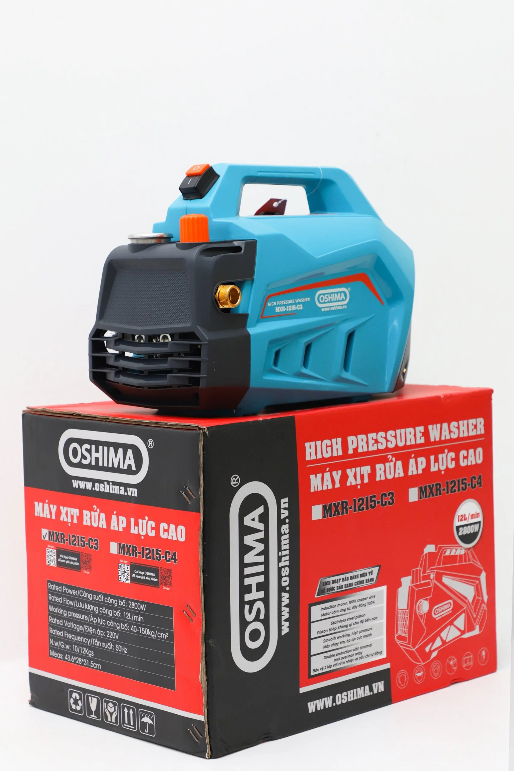 Máy xịt rửa 2800W Oshima MXR-1215-C3 - Motor dây đồng