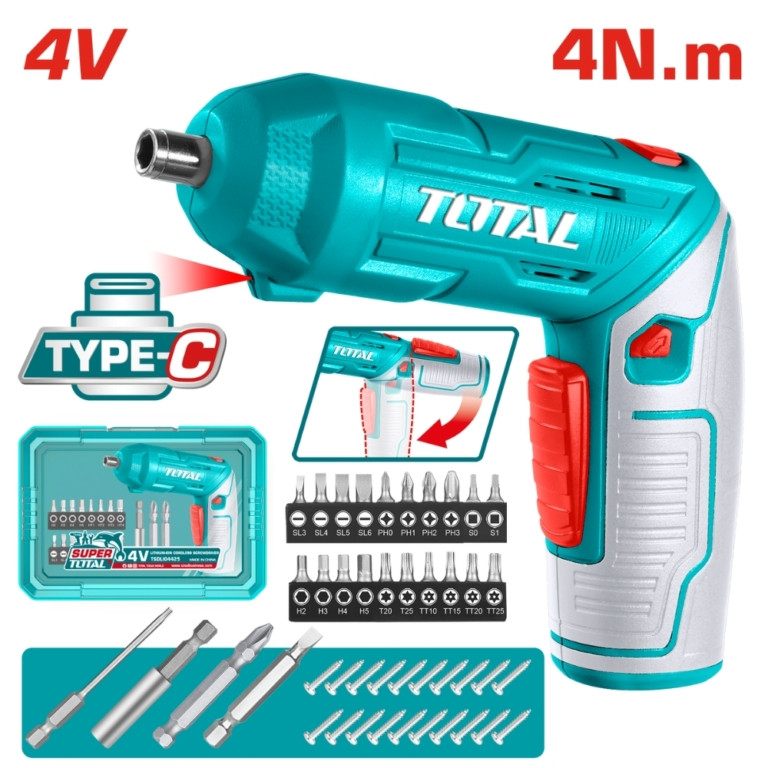 Máy siết vít dùng pin Lithium 4V TOTAL TSDLI04425
