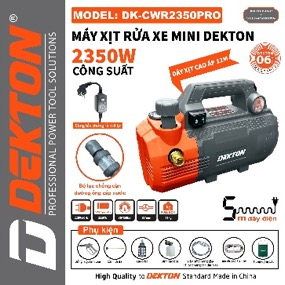 Máy Rửa Xe DEKTON-CWR2350PRO – Chỉnh Áp, Chống Giật, Full Phụ Kiện
