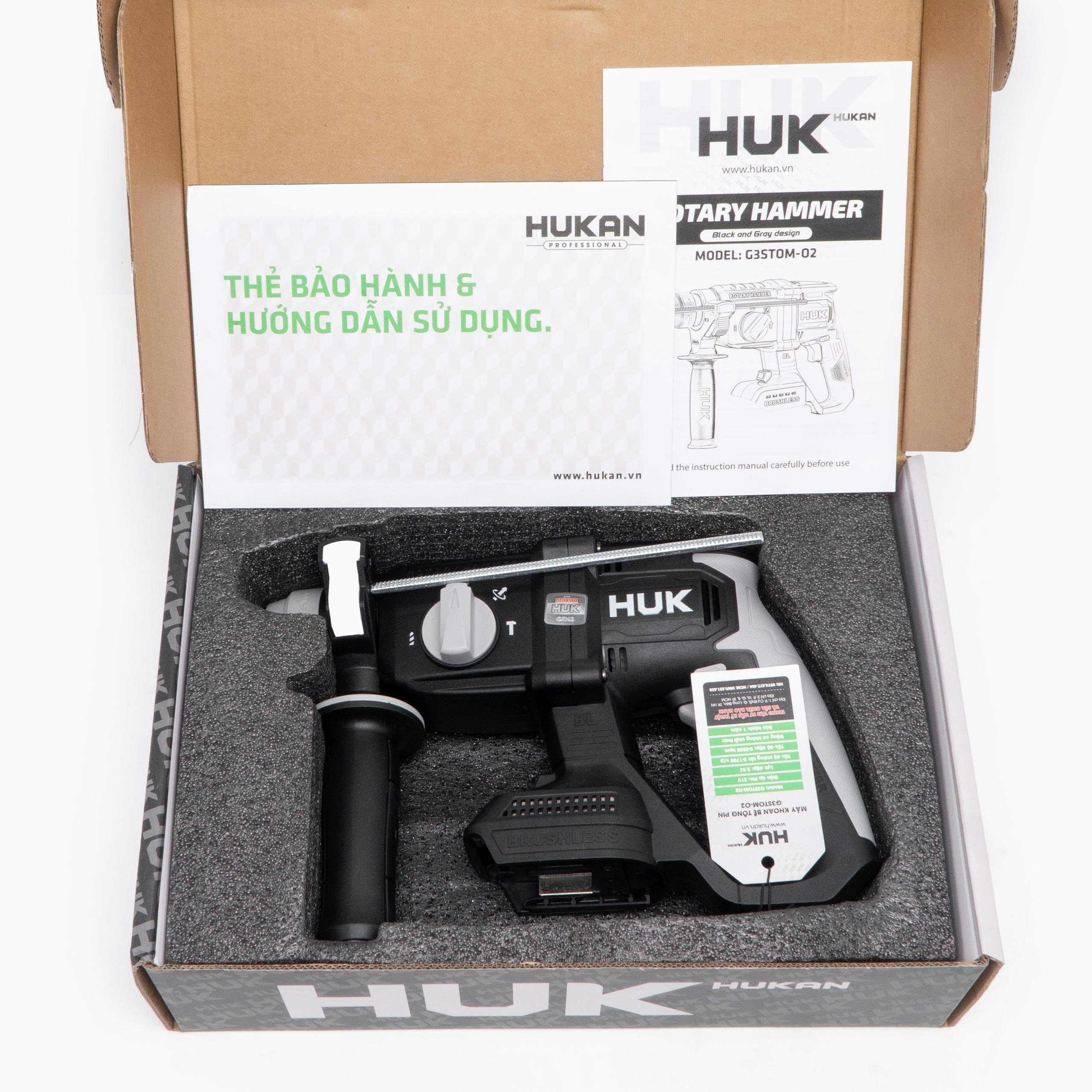 Máy Khoan Bê Tông Dùng Pin 21V HUKAN G3STOM-O2
