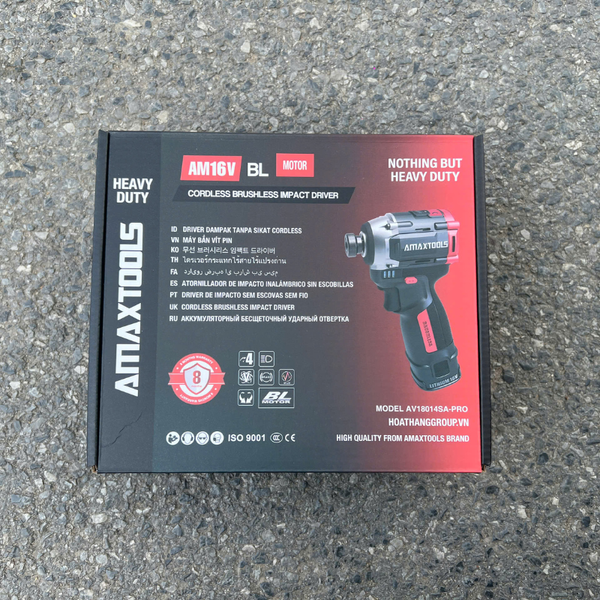 Máy chuyên vít có búa dùng pin 16V Amaxtools AV18014SA-PRO
