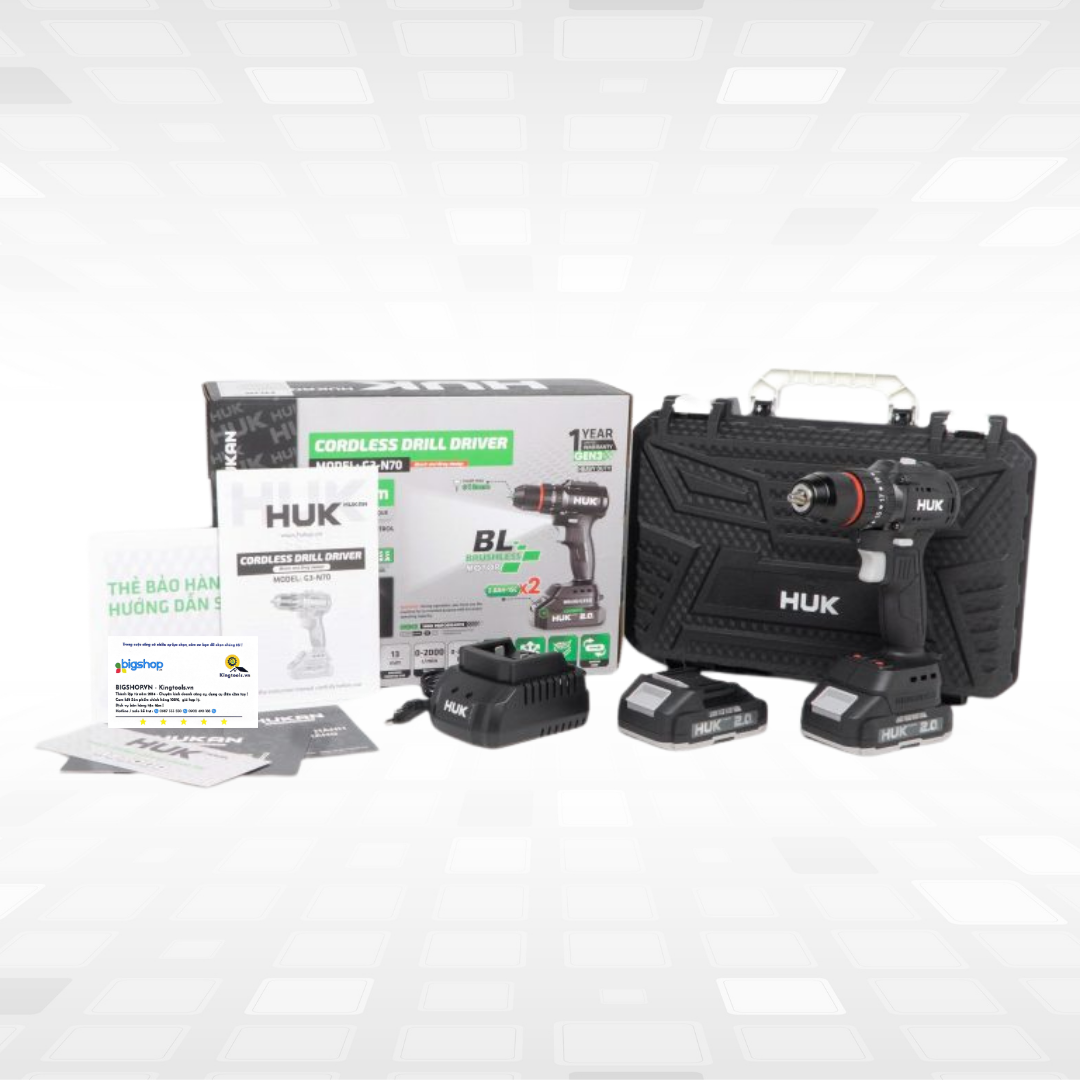 Máy khoan pin HUKAN G3-N70 (GEN 3, lực siết 70Nm)