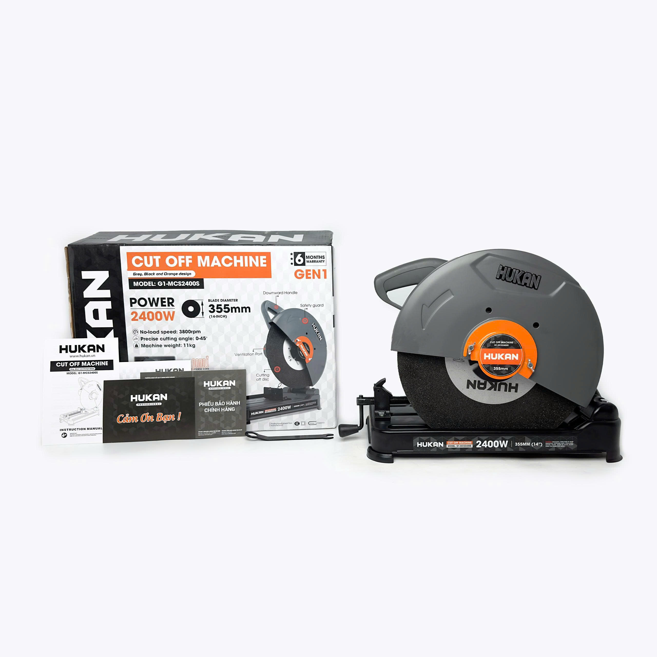 Máy cắt sắt 2400W 355MM HUKAN G1-MCS2400S (Gen 1)