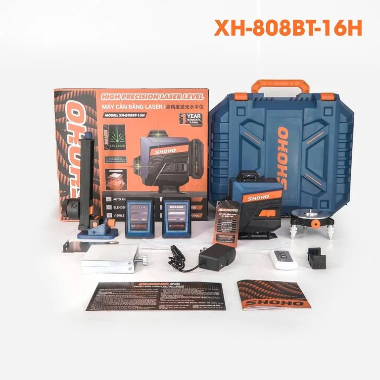Máy cân bằng laser 16 tia xanh SHOHO XH-808BT-16H (không kèm chân)