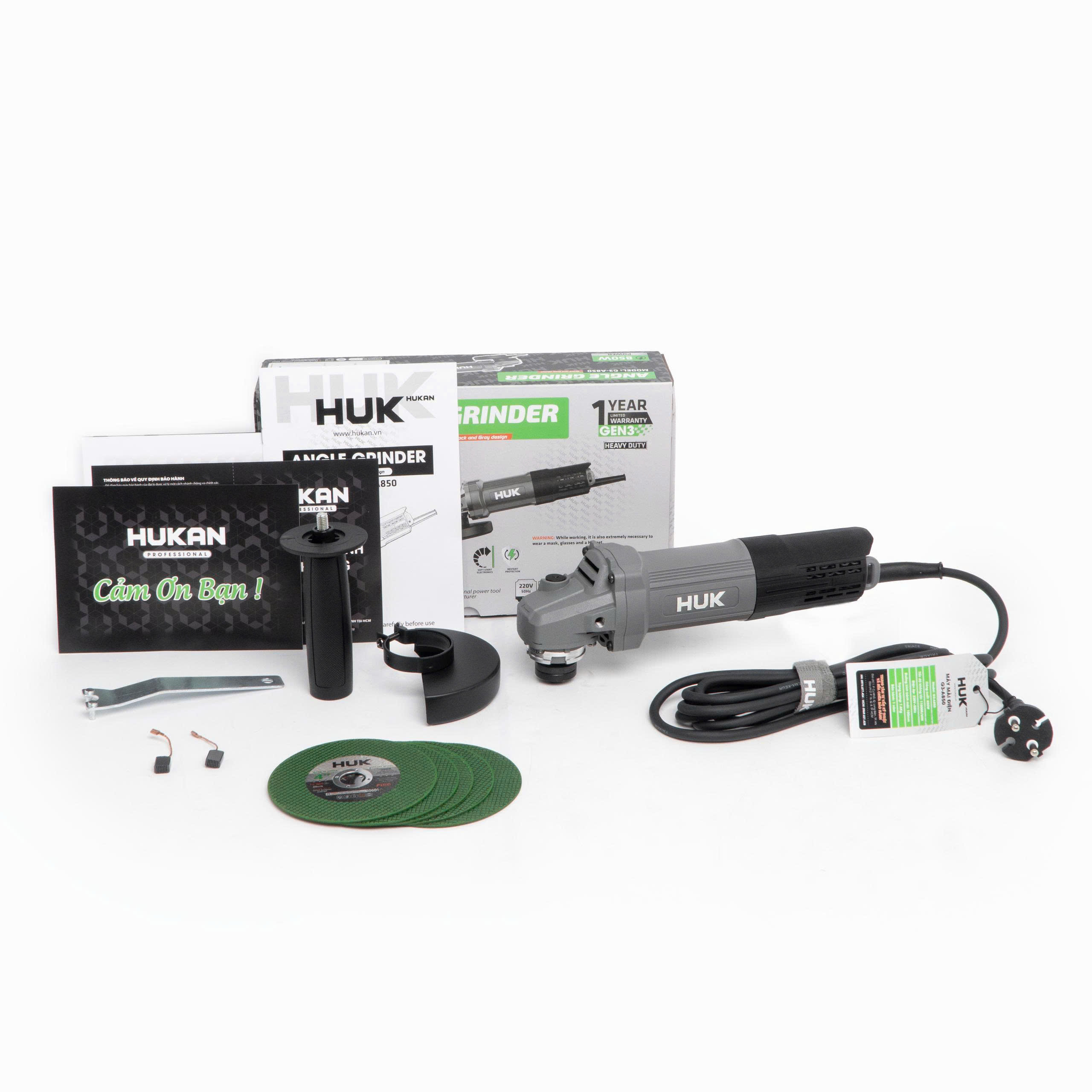 Máy mài điện 850W 100mm HUKAN G3-A850 (Gen 3)