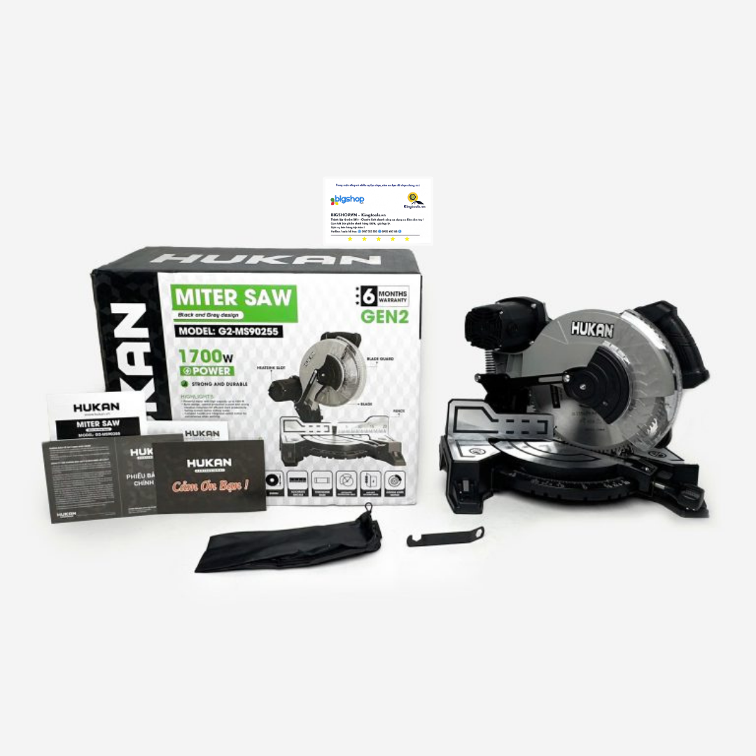 Máy cắt nhôm 1700W HUKAN G2-MS90255 (GEN 2)