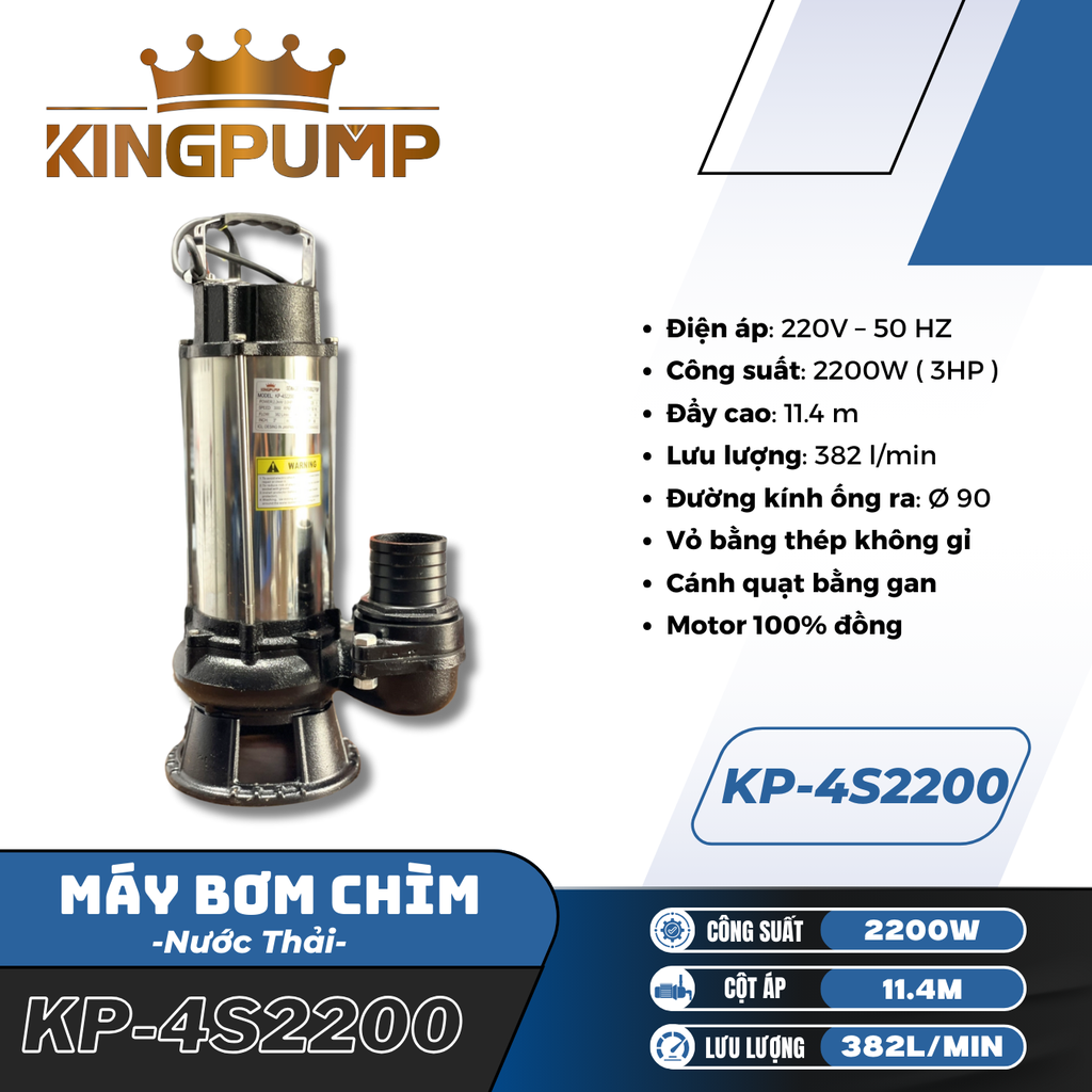 Máy Bơm Chìm Nước Thải KING PUMP KP-4S2200