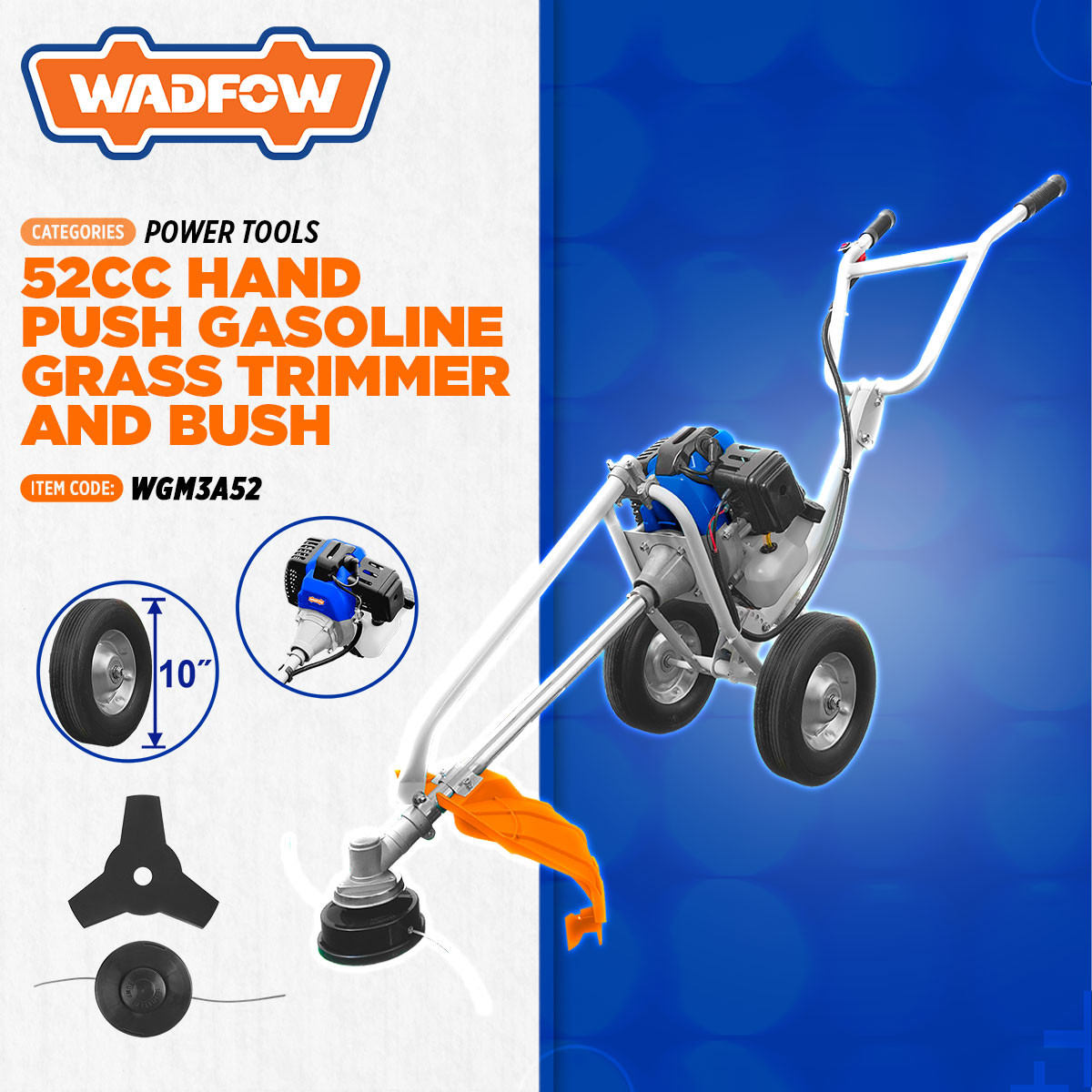 Máy cắt cỏ đẩy chạy xăng WADFOW  WGM3A52 1.4kW