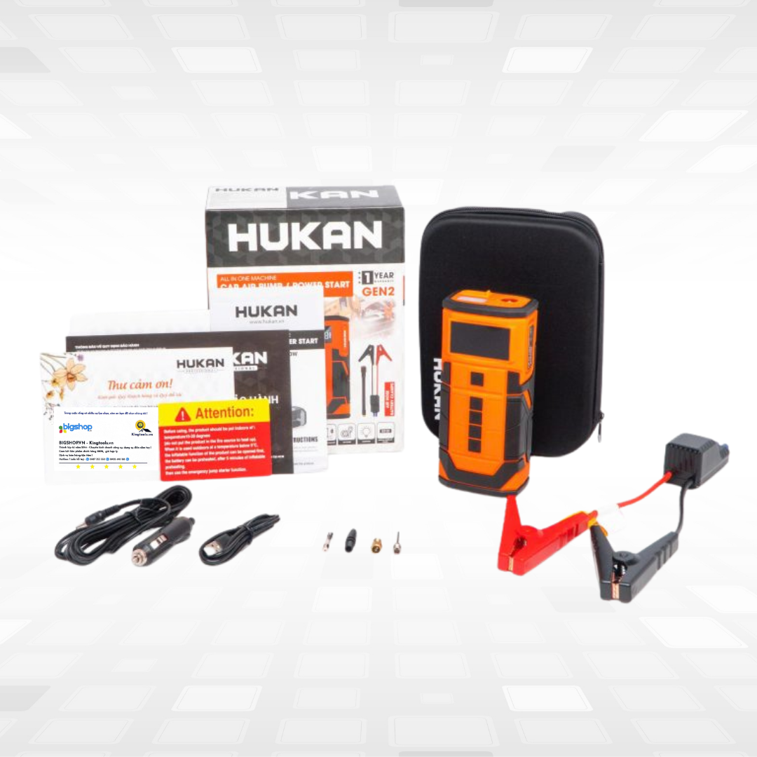 Máy bơm hơi kích bình ô tô HUKAN G2-BKB070W (GEN 2)