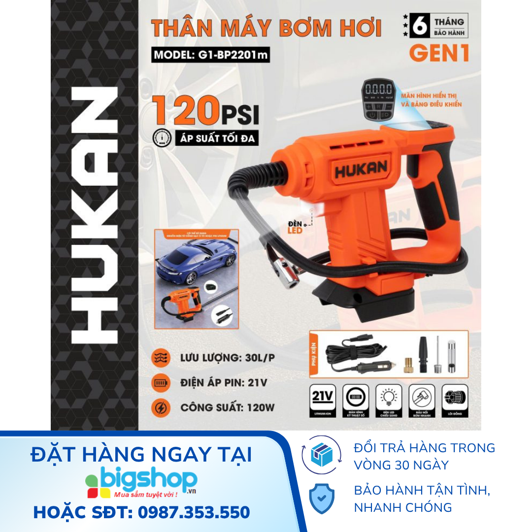 Máy bơm hơi HUKAN G1-BP2201m 21V (Thân máy)