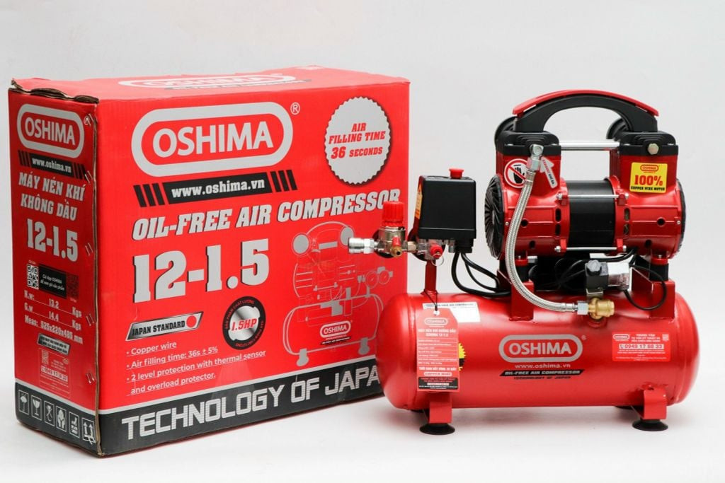 Máy nén khí không dầu Oshima 12-1.5