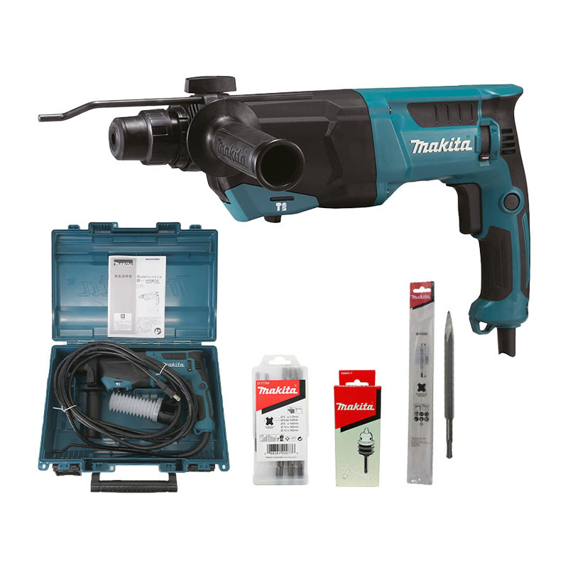 Máy khoan búa 3 chức năng 800W Makita HR2670X5 chính hãng (Kèm phụ kiện)