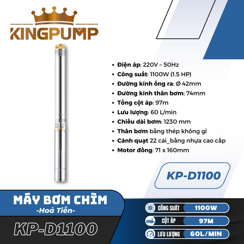 Máy bơm chìm hỏa tiễn 1100W KINGPUMP KP-D1100 