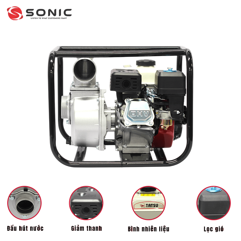 Máy bơm nước 6.5HP 3 inch Tatsu TU-80 
