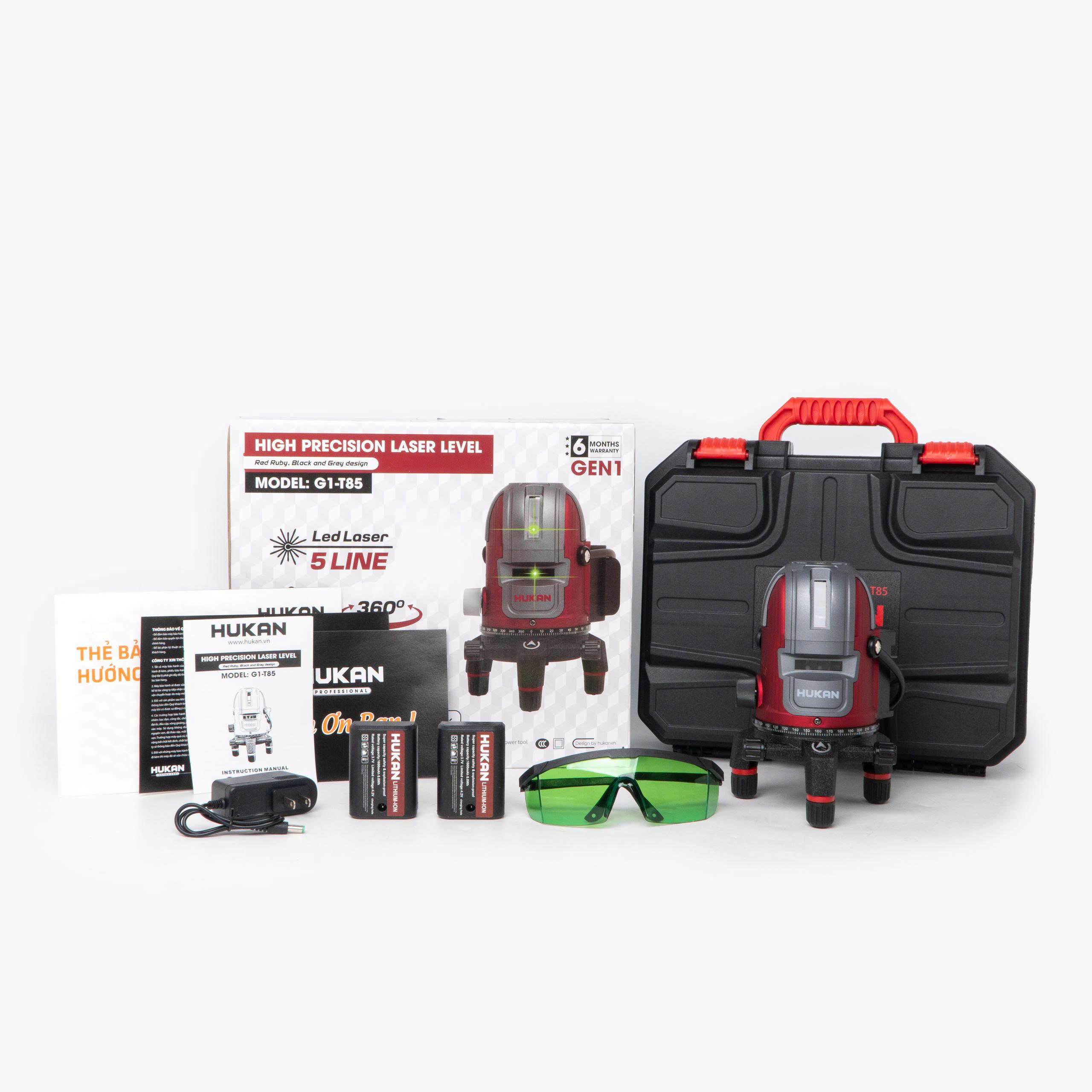 Máy cân bằng laser 5 tia xanh 515N.m HUKAN G1-T85