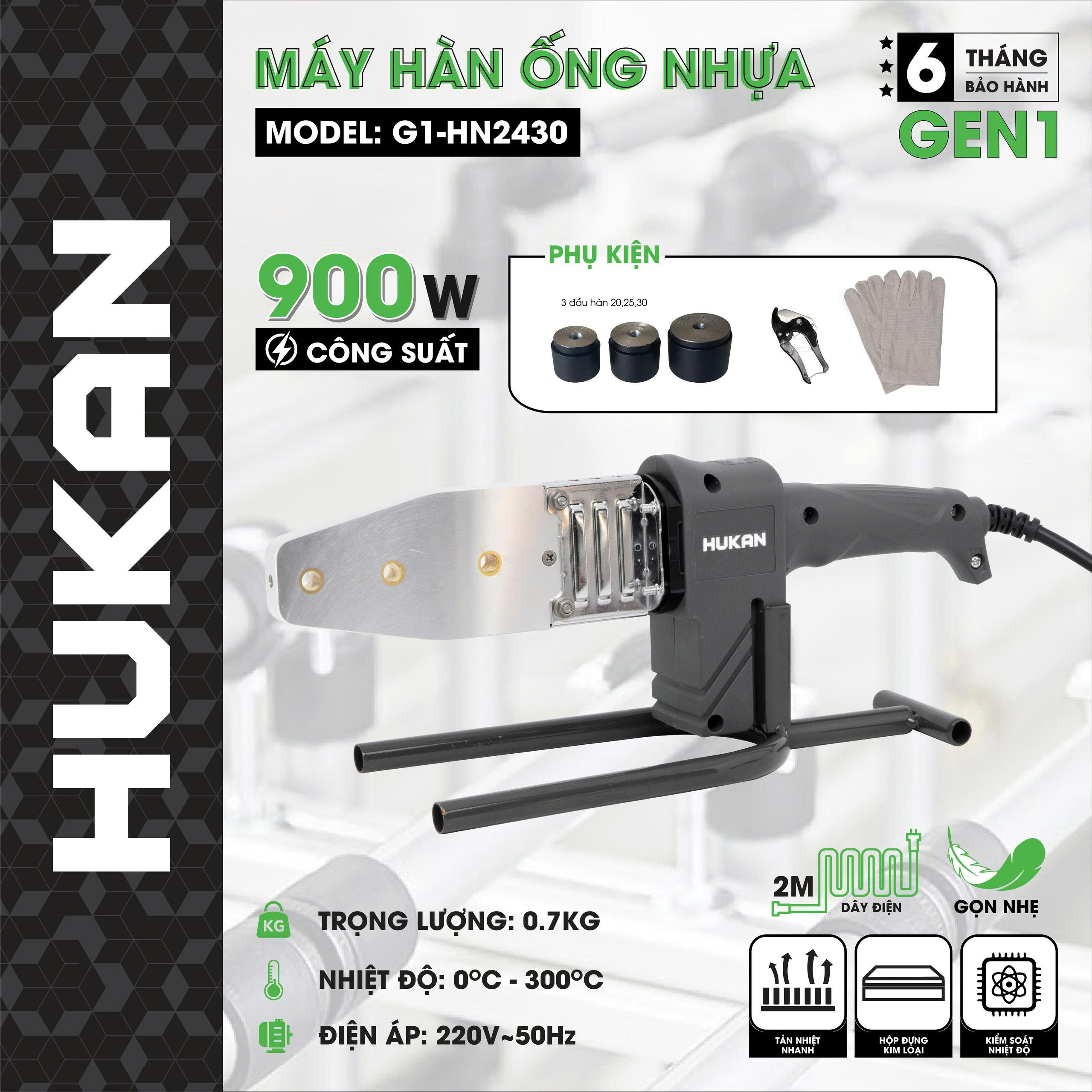 Máy hàn ống nhựa Hukan G1-HN2430 (GEN1)