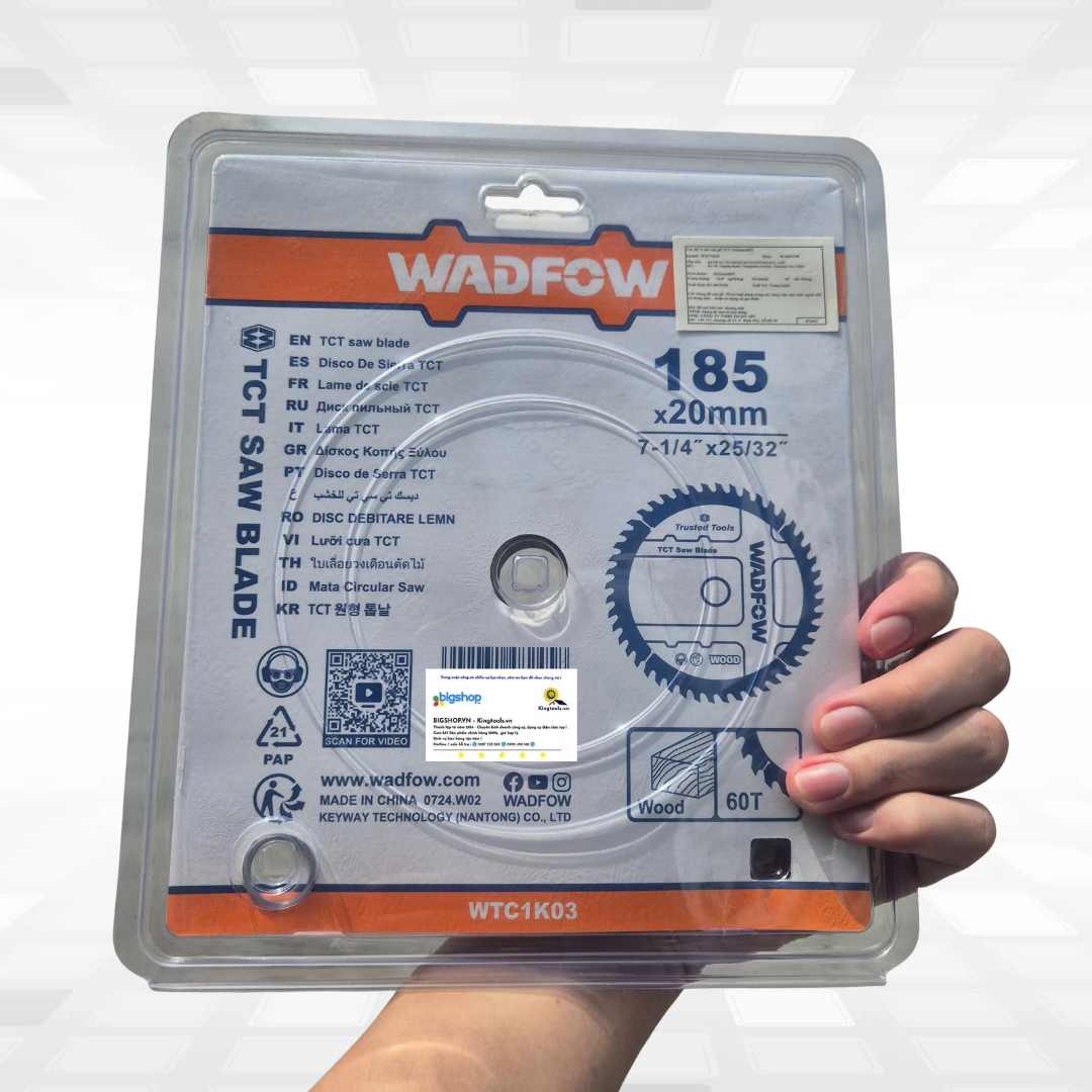 Lưỡi cưa gỗ TCT WADFOW WTC1K03 (185mmx60T)