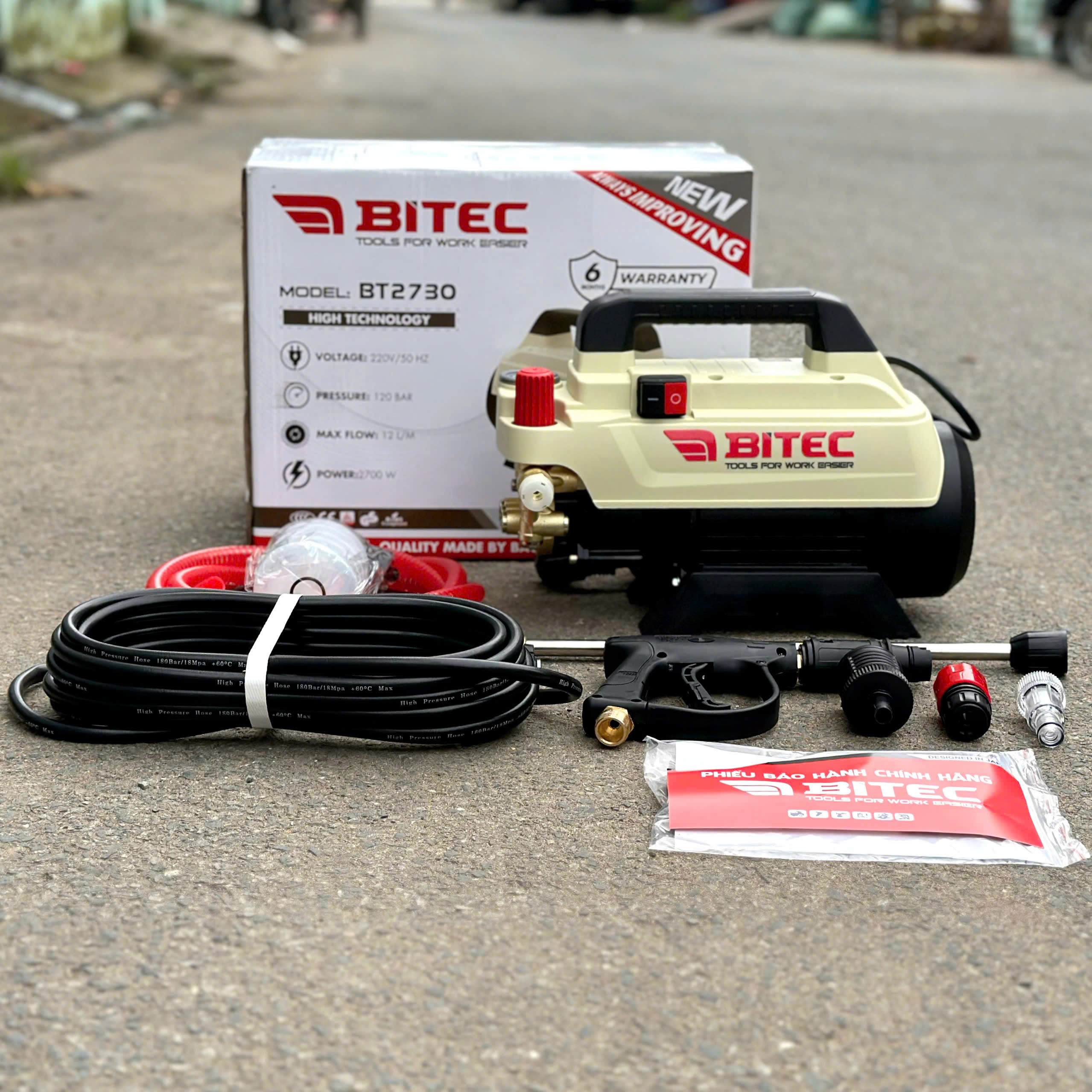 Máy Xịt Rửa BITEC-BT2730-2700W, có chỉnh áp