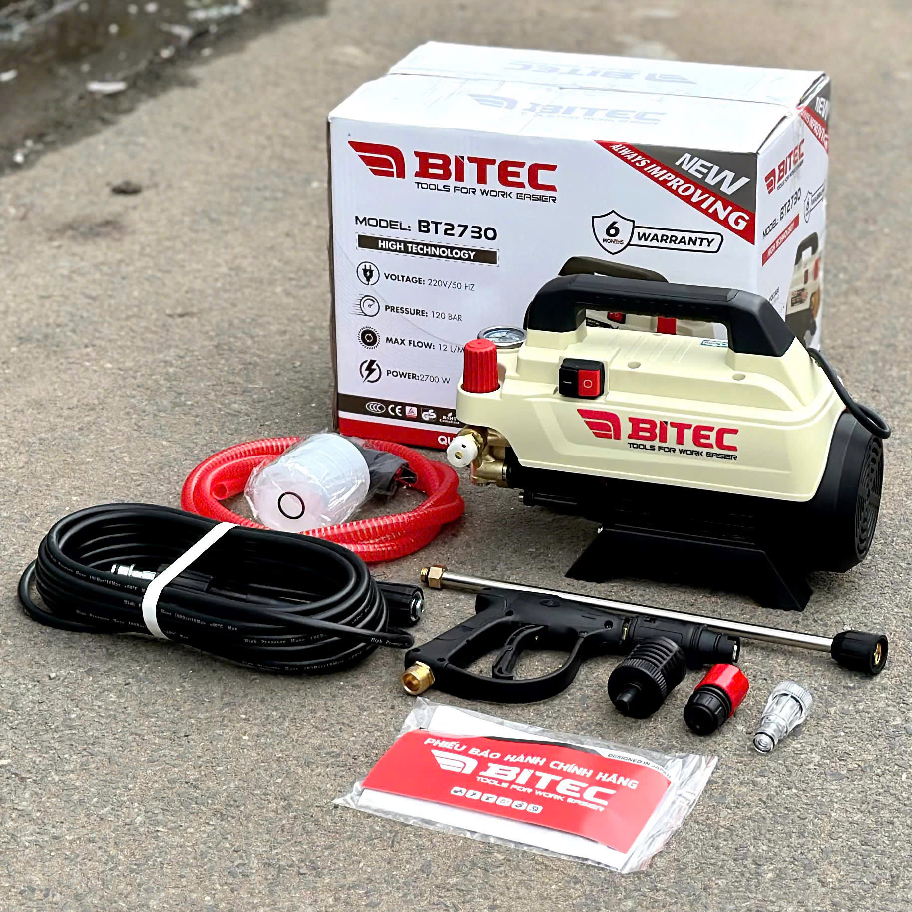 Máy Xịt Rửa BITEC-BT2730-2700W, có chỉnh áp