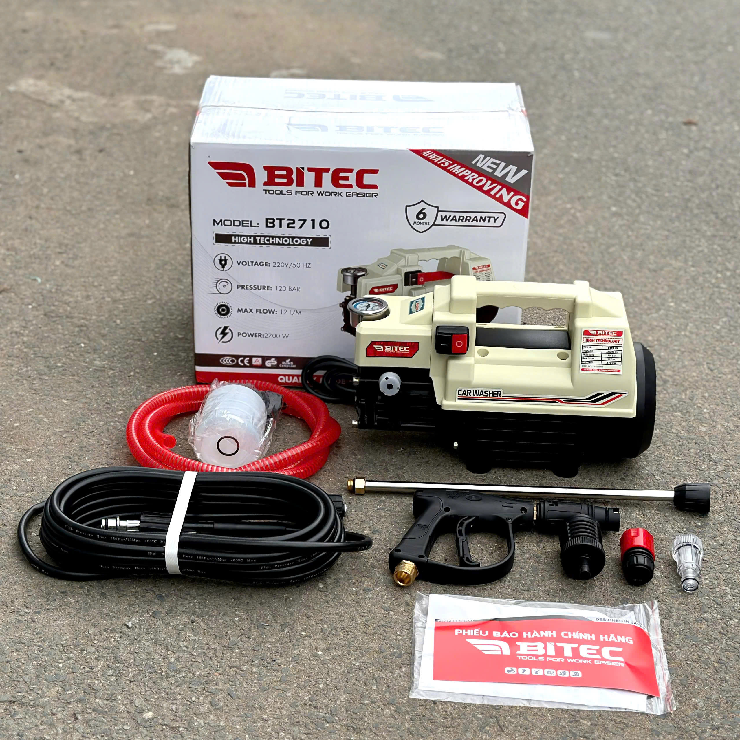 MÁY XỊT RỬA BT2710 – CÔNG SUẤT 2700W – KHÔNG CHỈNH ÁP